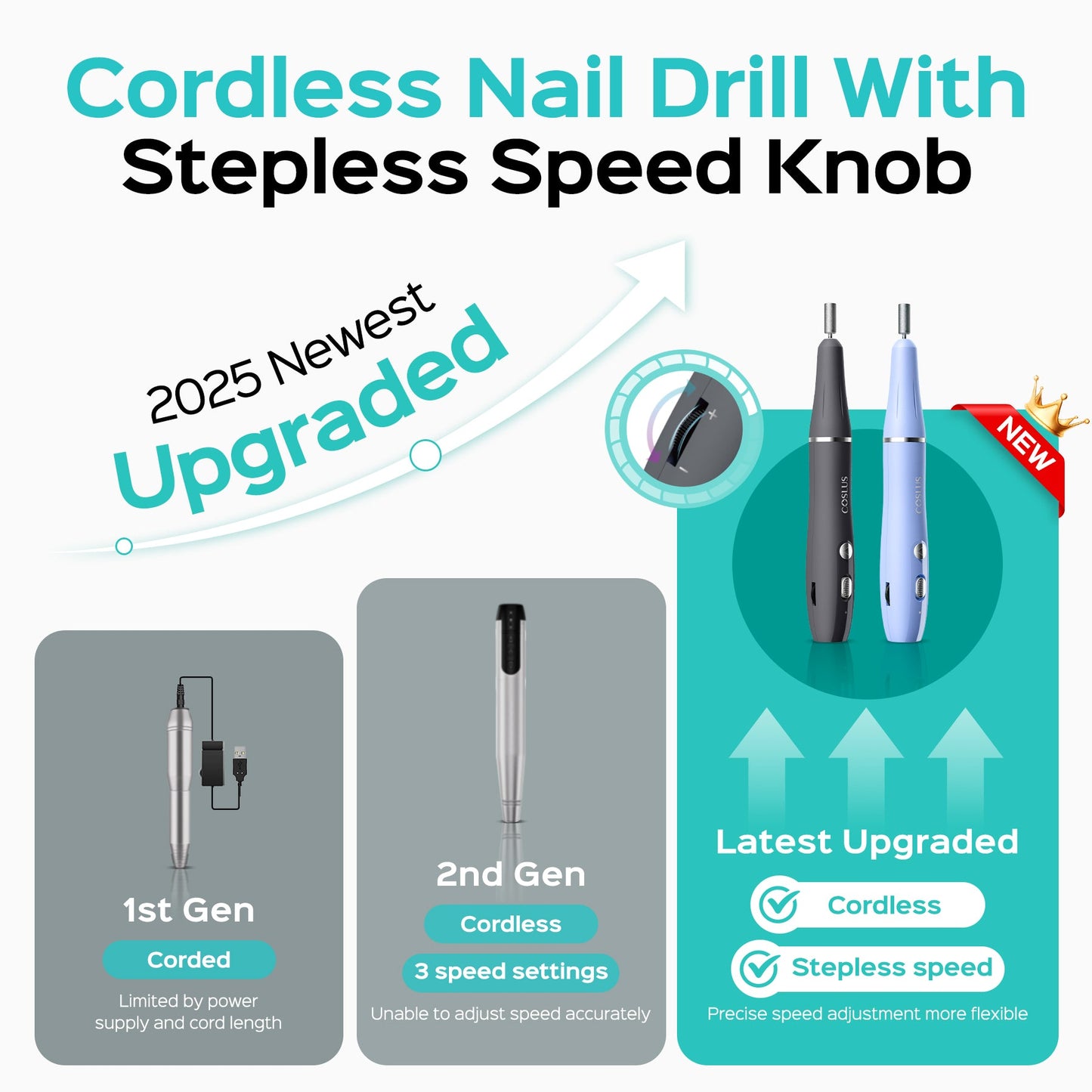 COSLUS CX42 Cordless Electric Nail Drill
